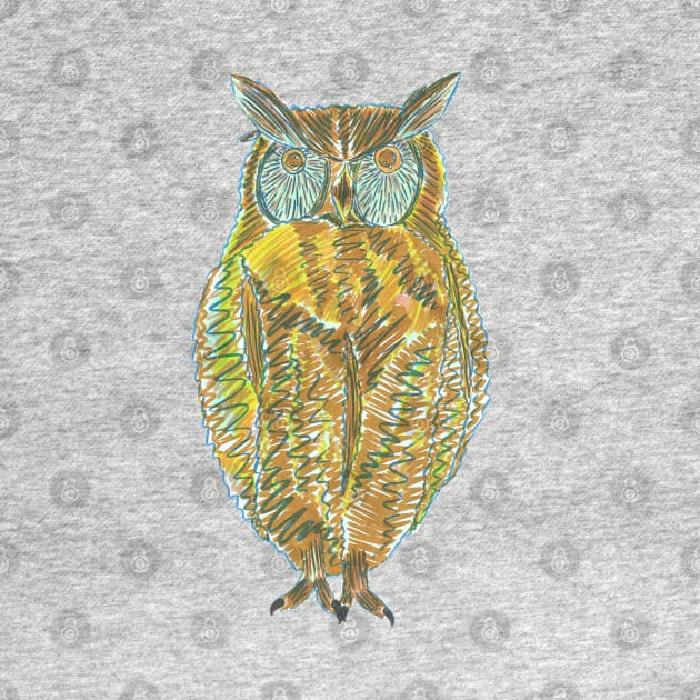 Owl Contemporary Sketch by Maries Papier Bleu